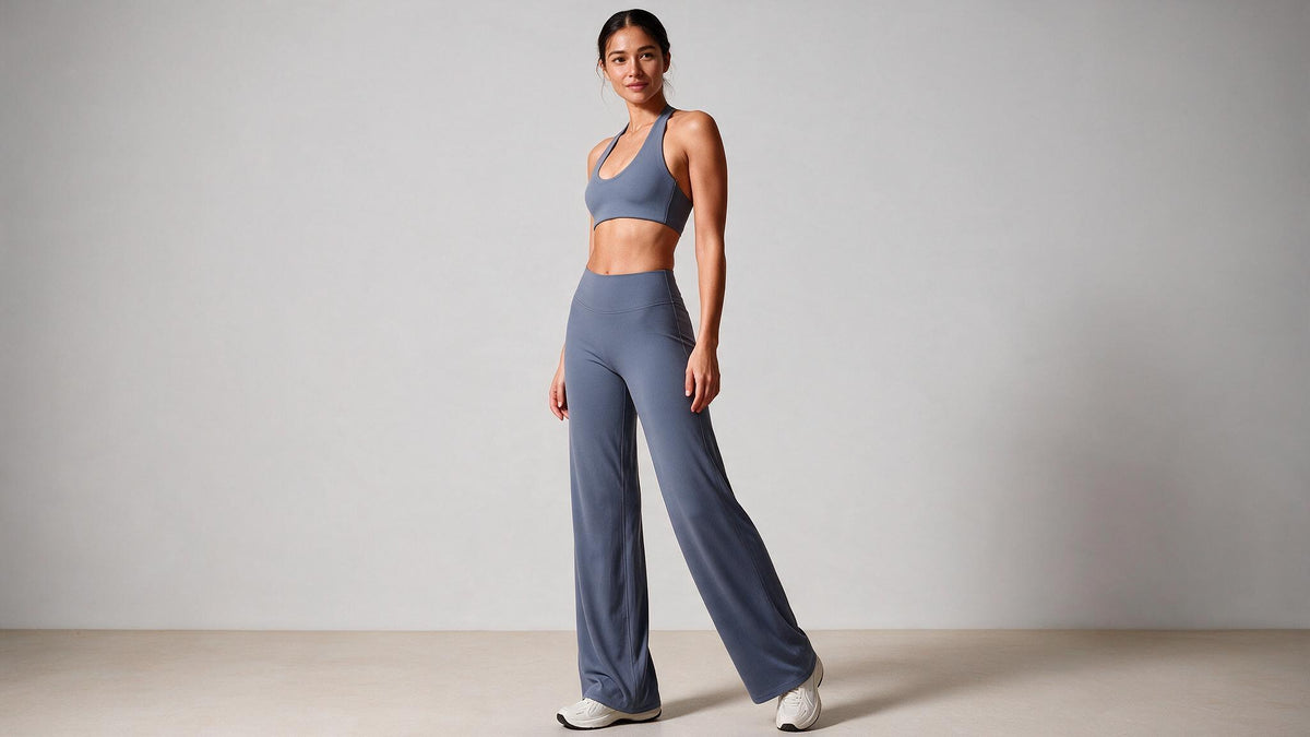 Summer Yoga Set 2Pcs Women Breathable Backless Halter-Neck Sports Bra Push Up Pilates Fitness Top Straight Leg Pants