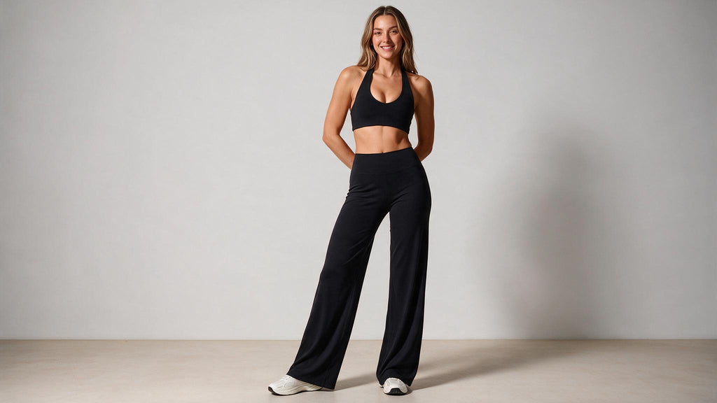 Summer Yoga Set 2Pcs Women Breathable Backless Halter-Neck Sports Bra Push Up Pilates Fitness Top Straight Leg Pants