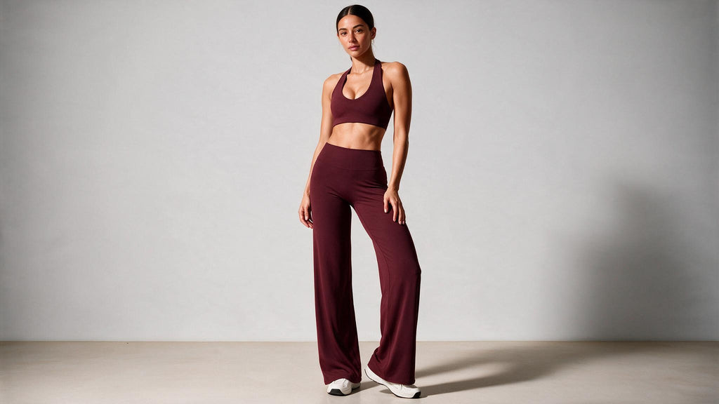Summer Yoga Set 2Pcs Women Breathable Backless Halter-Neck Sports Bra Push Up Pilates Fitness Top Straight Leg Pants