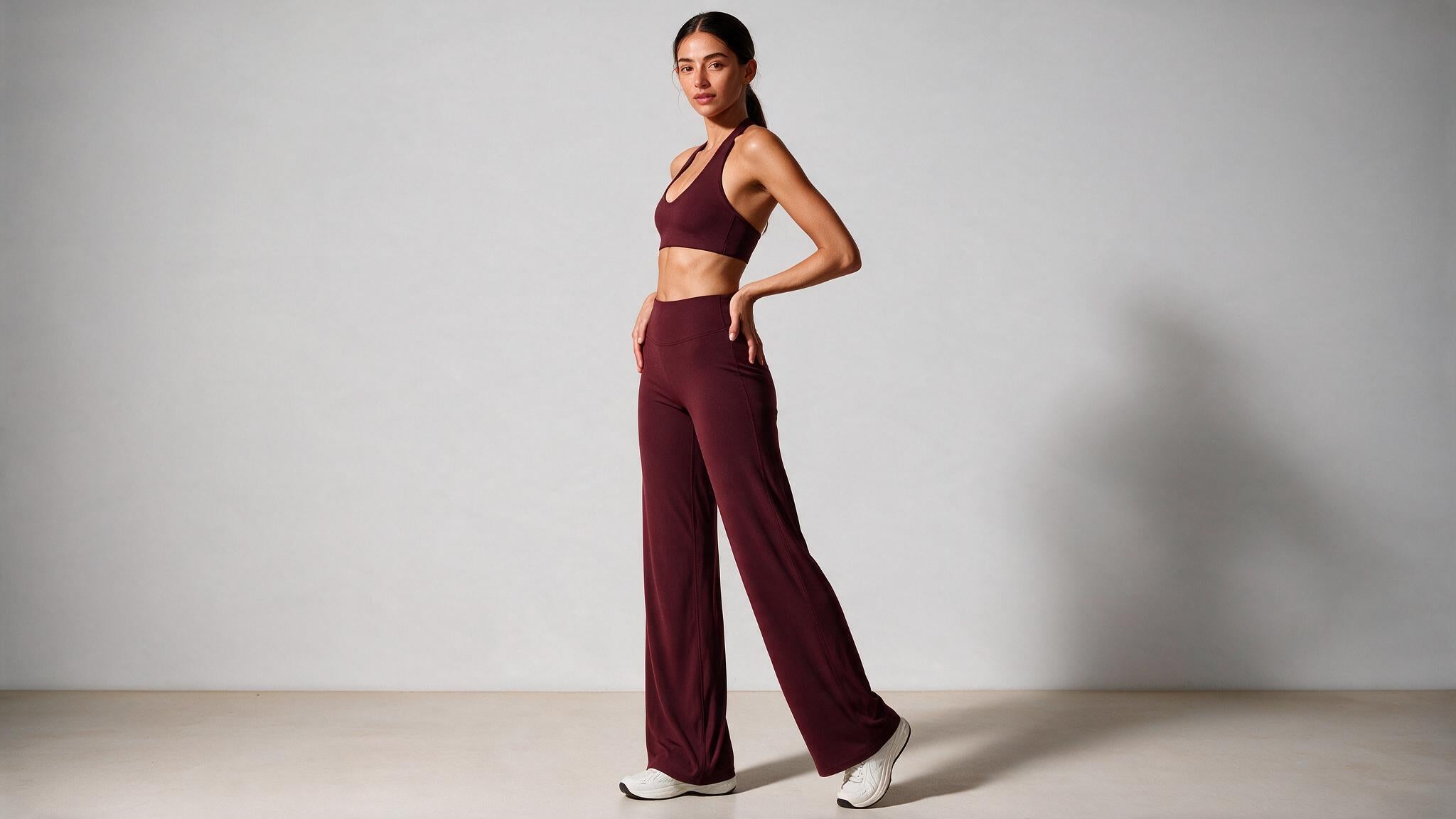 Summer Yoga Set 2Pcs Women Breathable Backless Halter-Neck Sports Bra Push Up Pilates Fitness Top Straight Leg Pants