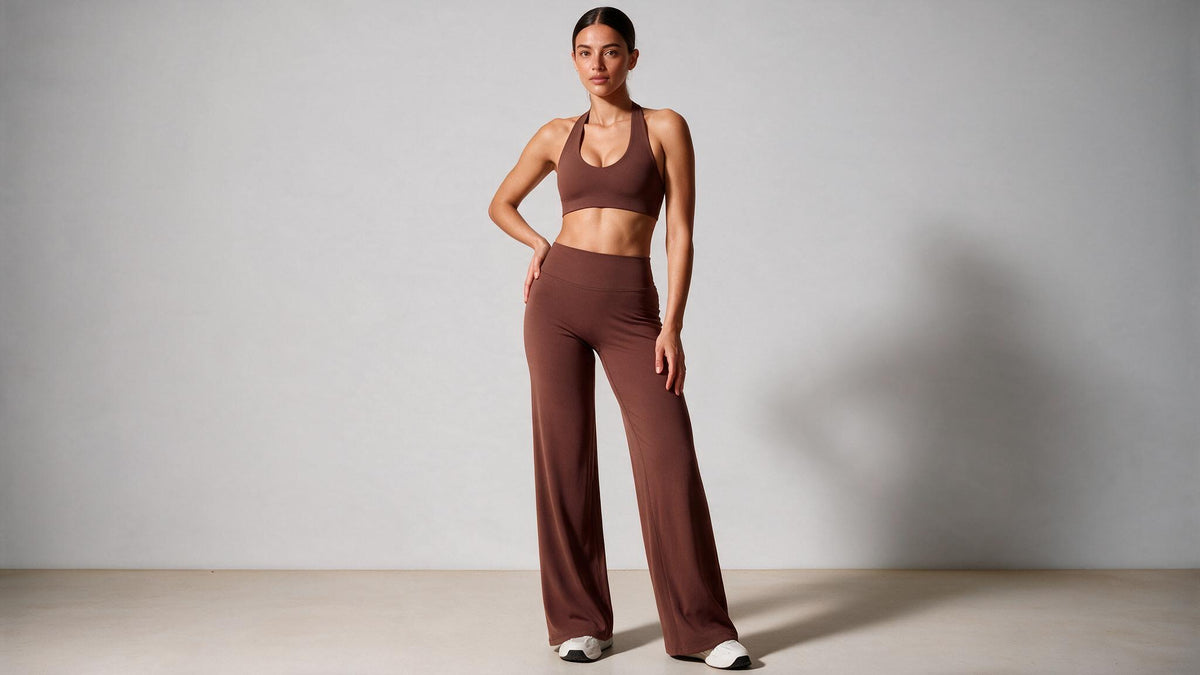 Summer Yoga Set 2Pcs Women Breathable Backless Halter-Neck Sports Bra Push Up Pilates Fitness Top Straight Leg Pants