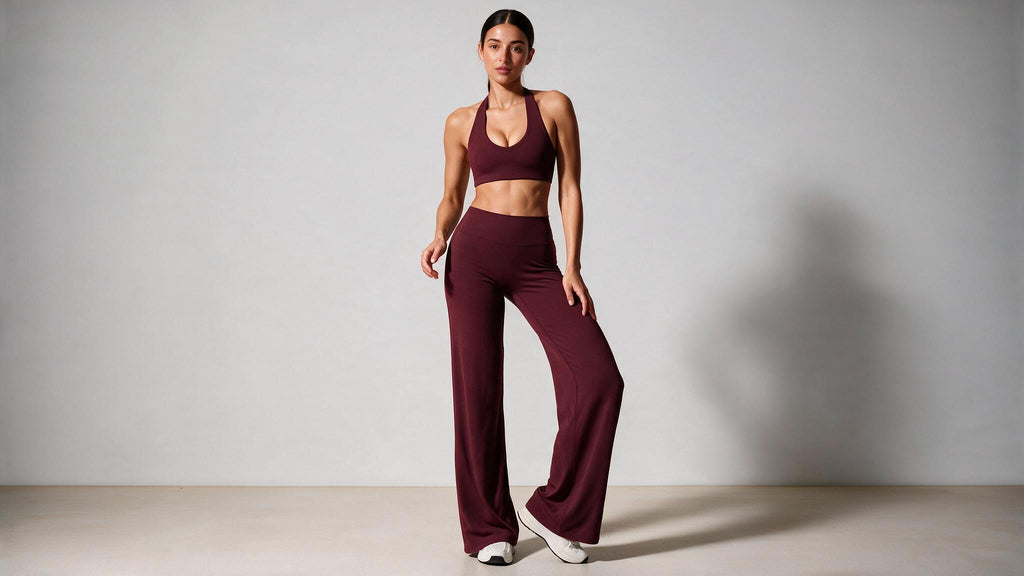 Summer Yoga Set 2Pcs Women Breathable Backless Halter-Neck Sports Bra Push Up Pilates Fitness Top Straight Leg Pants