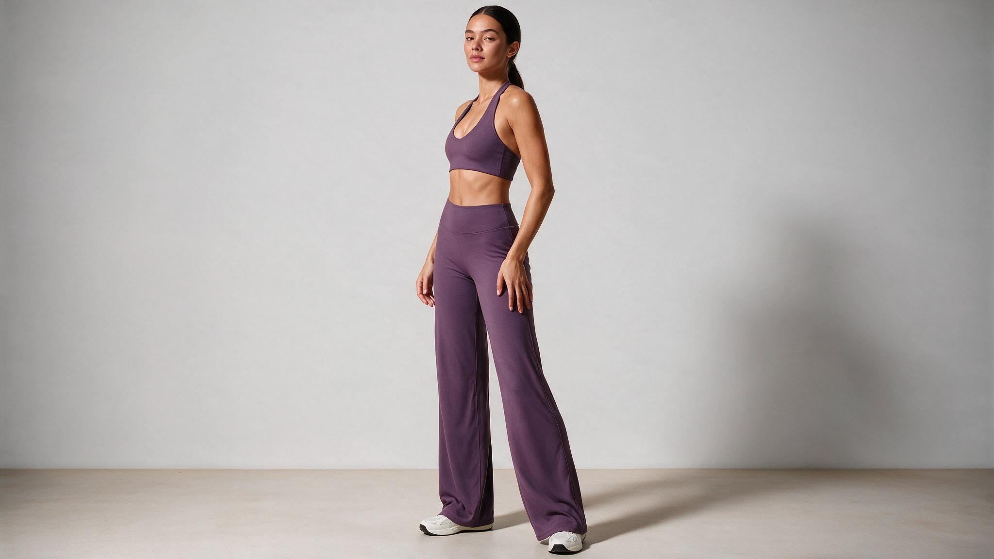Summer Yoga Set 2Pcs Women Breathable Backless Halter-Neck Sports Bra Push Up Pilates Fitness Top Straight Leg Pants